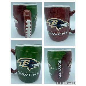 Baltimore Ravens Ceramic Coffee Tea Cocoa Mug NFL Football Raised Field 16 oz